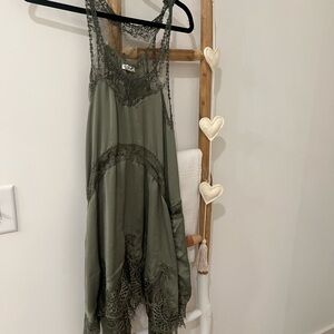 Free People Olive Green Lace Dress